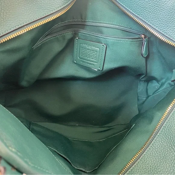 Coach Dark Green Leather Shoulder Bag - Picture 5 of 6